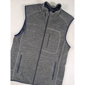 Johnnie O Coastal Sweater Vest Mens Medium Heather‎ Gray Full Zip